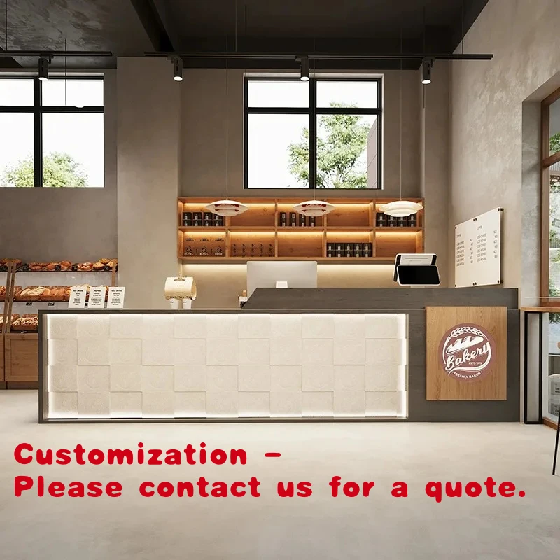 custom.Customizable Reception Desk Display Cabinet Catering Milk Tea Coffee Hotels Company Exhibitions Front Desk Cashier Sh