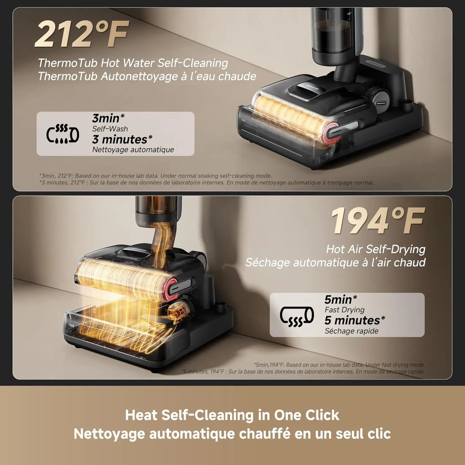 Wet Dry Vacuum Cleaner Powerful Motor SmoothGlide Carpet Auto Brush Rinsing Floor Care RGB Sensor Home Water Setting