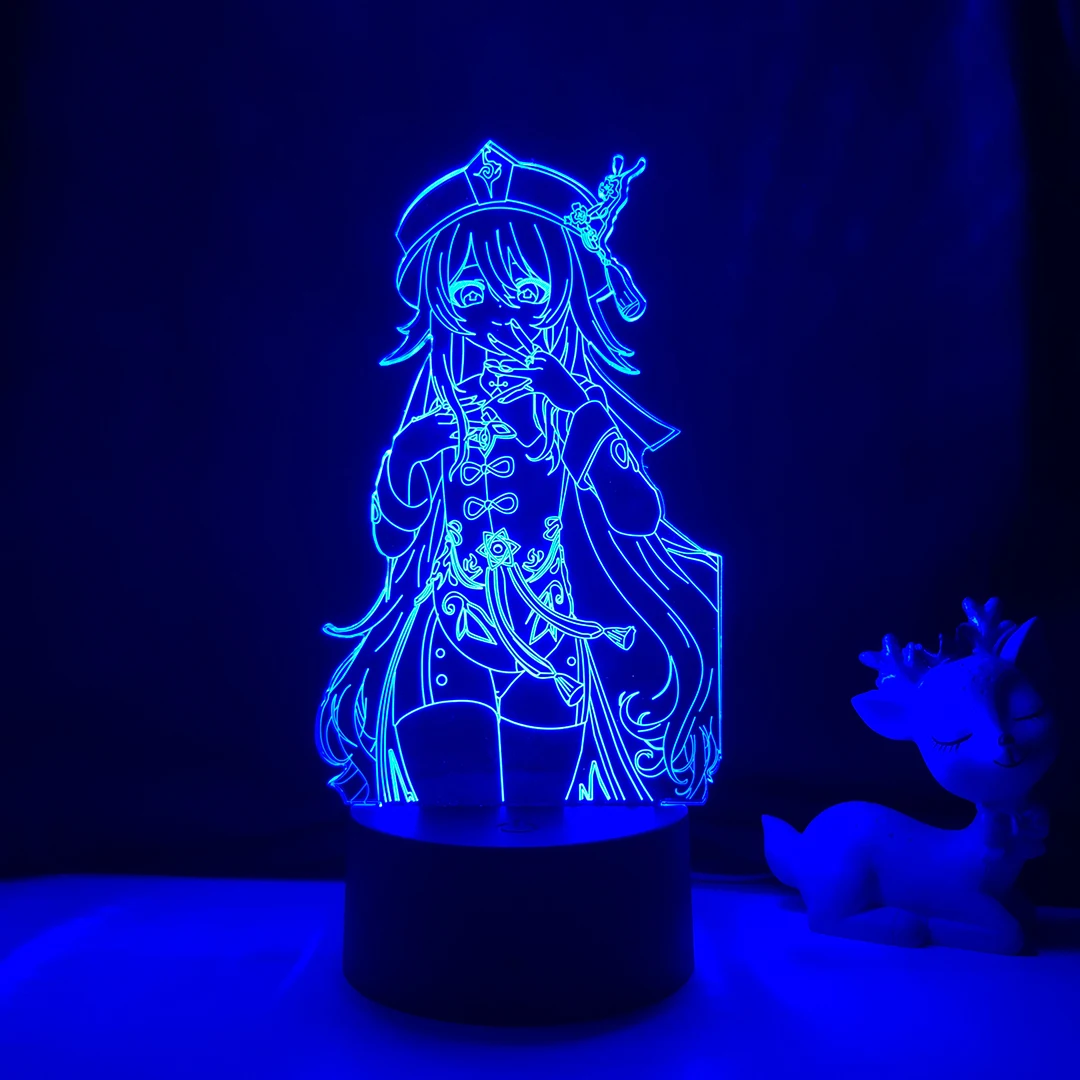 Genshin Impact Hu Tao Led Light for Child Bedroom Decoration Nightlight Birthday Gift Room Decor Manga 3d Lamp Genshin Impact