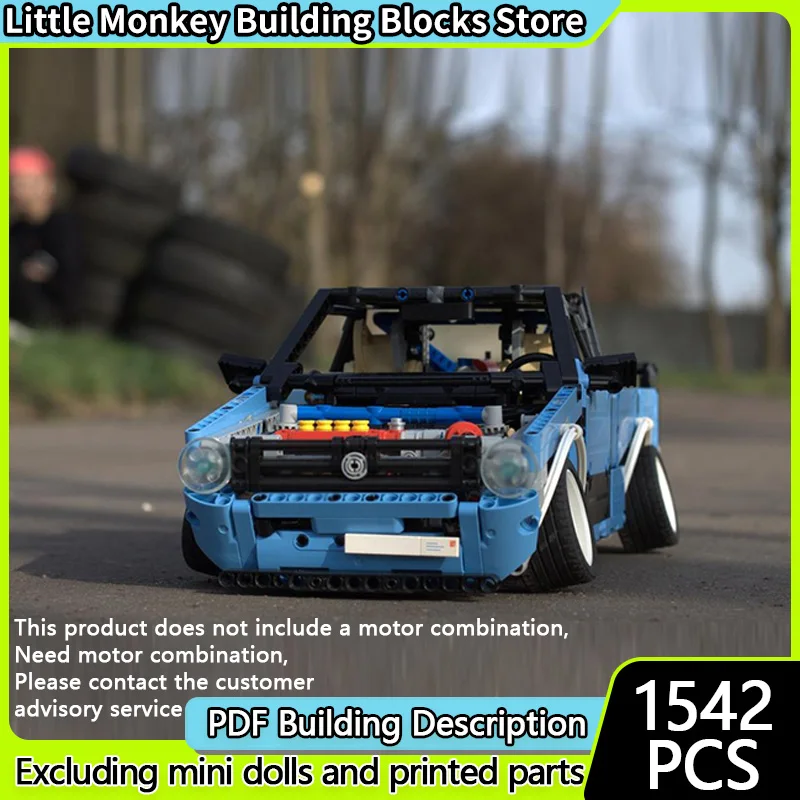 

Модель скоростного гоночного автомобиля MOC, строительные кирпичи MK1, синий пикап, модульная технология, детские праздничные подарки, сборка игрушек, костюм