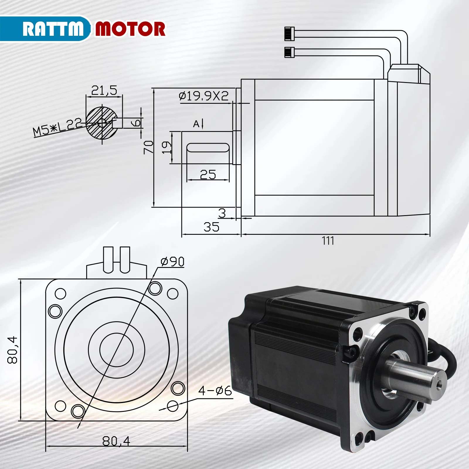 750W AC Servo Motor 2.39N.m CNC Set Kit Magnetic Or Optical Encoder With Brake + Driver + 3M Cable