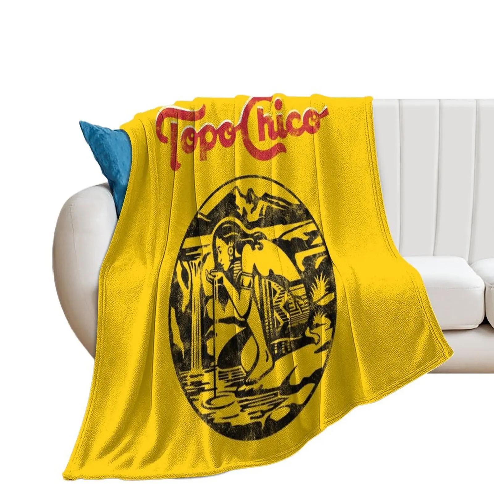 

aztec princess - Topo Chico agua mineral worn and washed logo (sparkling mineral water) Throw Blanket Luxury St Blankets