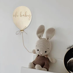 Wooden Balloon With Rope Wood Wall Sticker Wall Decor Sign Art Decor Wood Photo Prop Playroom Room Home Wall Hanging Decoration