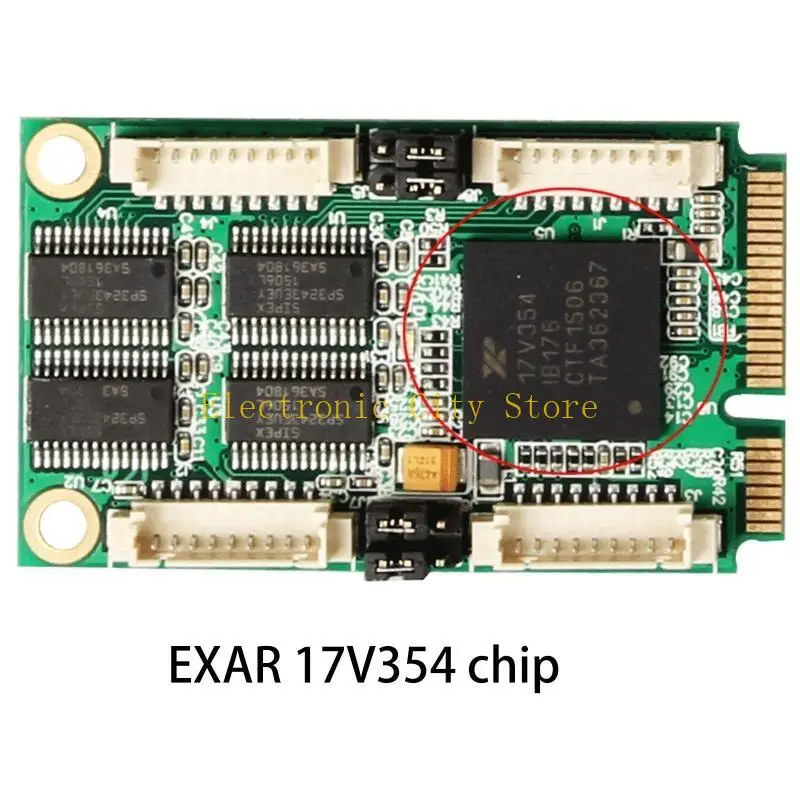 

Four RS232 DB9 Pins Serial Ports to PCI-E Expansion Card Mini PCI for Express Sl HU8D