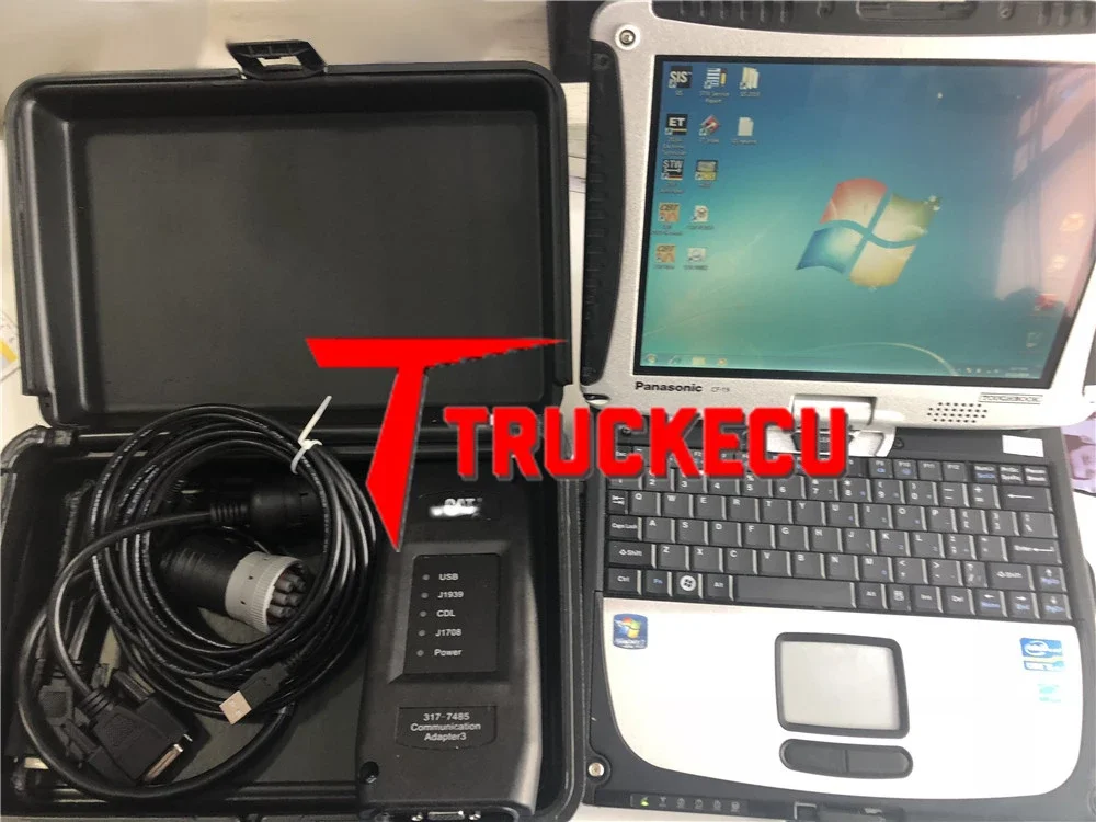 ET adaptor III 317-7485 ET3 Communication Adapter+CATET+CATSIS+flash training software+Thoughbook CF19 laptop truck Diagnostic