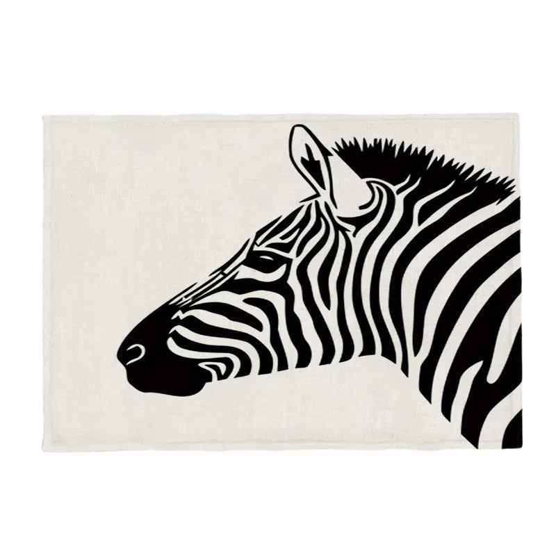 Simple Geometric Animal Zebra Print Placemat Table Mat Coaster for Party Restaurant Dining Tables Wedding Kitchen Banquets Decor