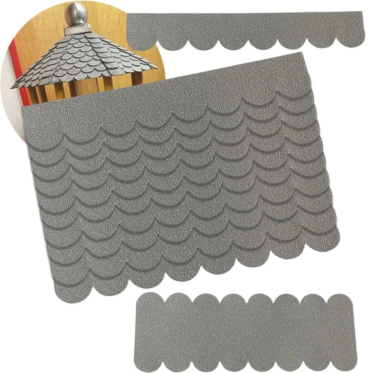 AA83 Roofing Felt Shingles Roof Felt for Bird House Roofing Felt Self-Adhesive 21 Pieces Mini Roof Shingles for Nesting Box