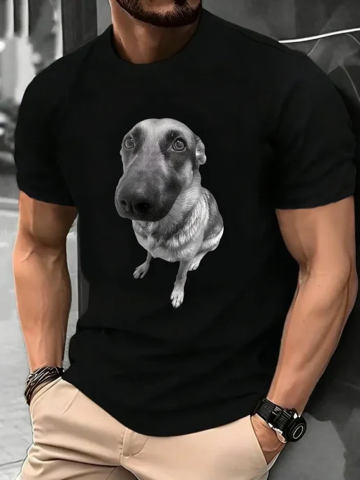 

Funny German Shepherd Dog Meme T-shirt Unisex Fashion Retro Short Sleeve T Shirts Men Comfort Oversized Cotton T Shirt Tops