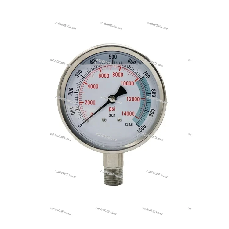 10000 Psi 63 Mm Diameter 1/4 NPTF Hydraulic Pressure Gauge in Stock