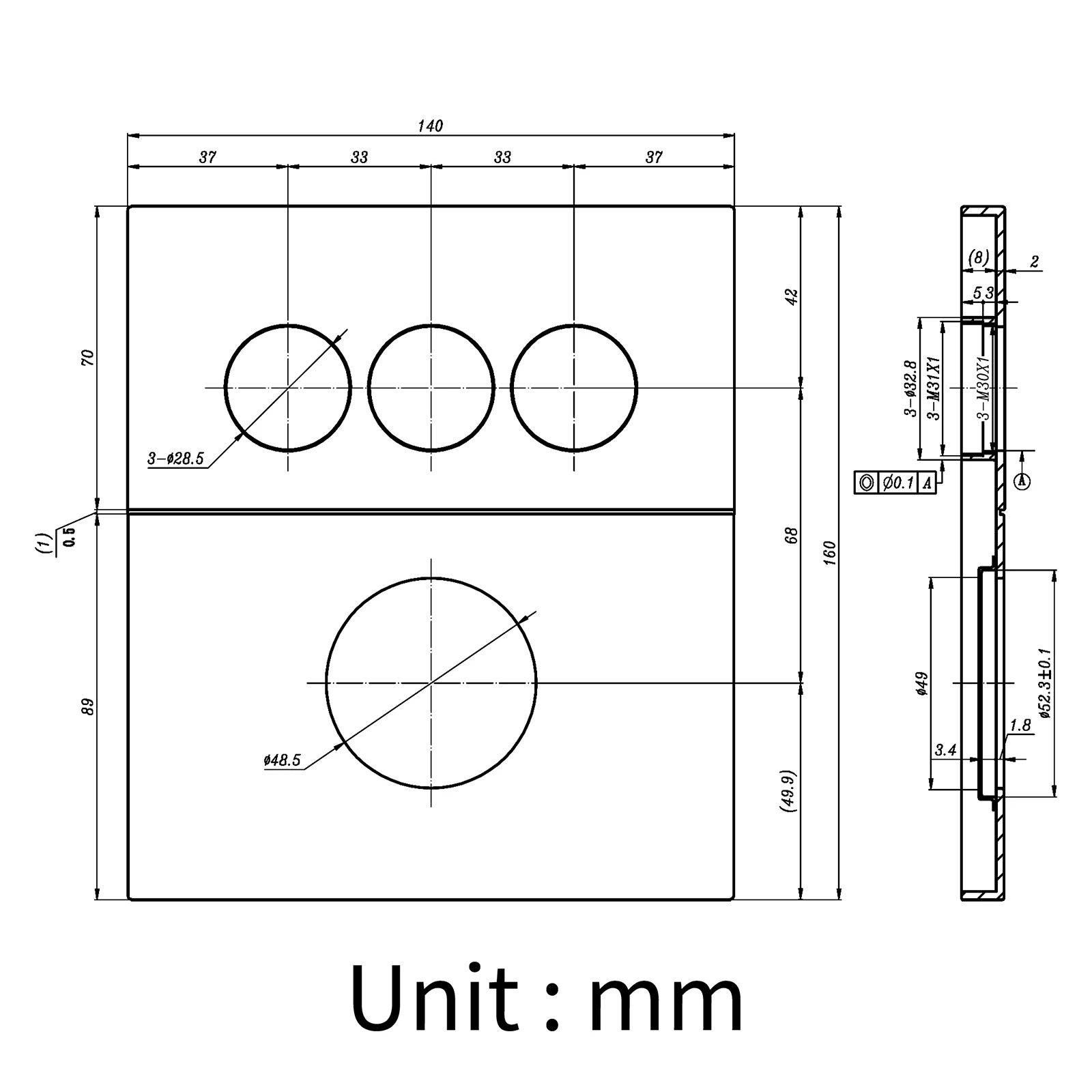 Qlonn الفاخرة 3 وظائف زر التبديل الحمام دش ثرموستاتي كلبشة الحنفيات أخفى خلاط صمام تحكم النحاس