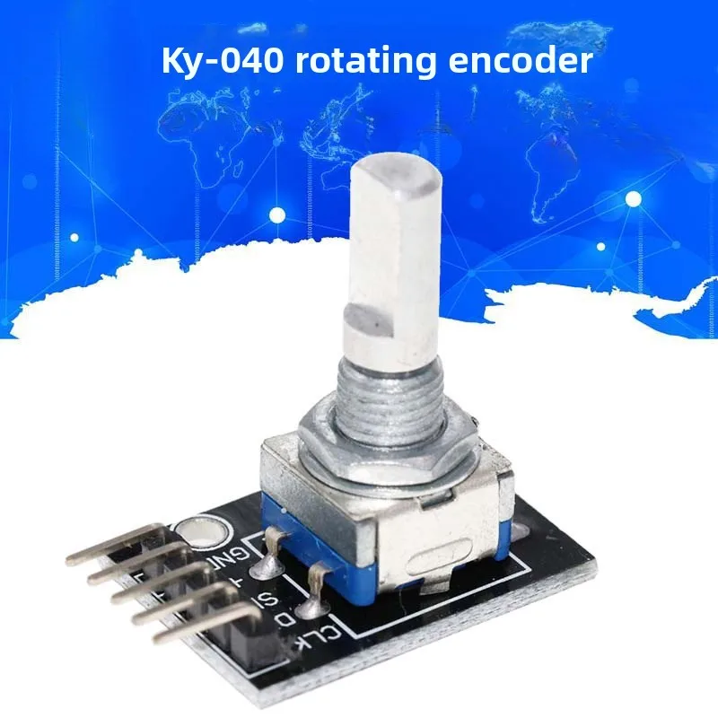 KY-040 Rotary Encoder Module, 360 Degree Rotation Adjustable Sensor Board