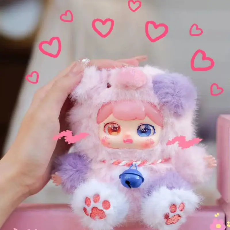 Babythree Wa Sansui Xiaopao Fu حسن الحظ جرس صندوق أعمى أفخم تمثال لطيف لينة دمية محشوة دمية جمع هدية للأطفال الفتيات