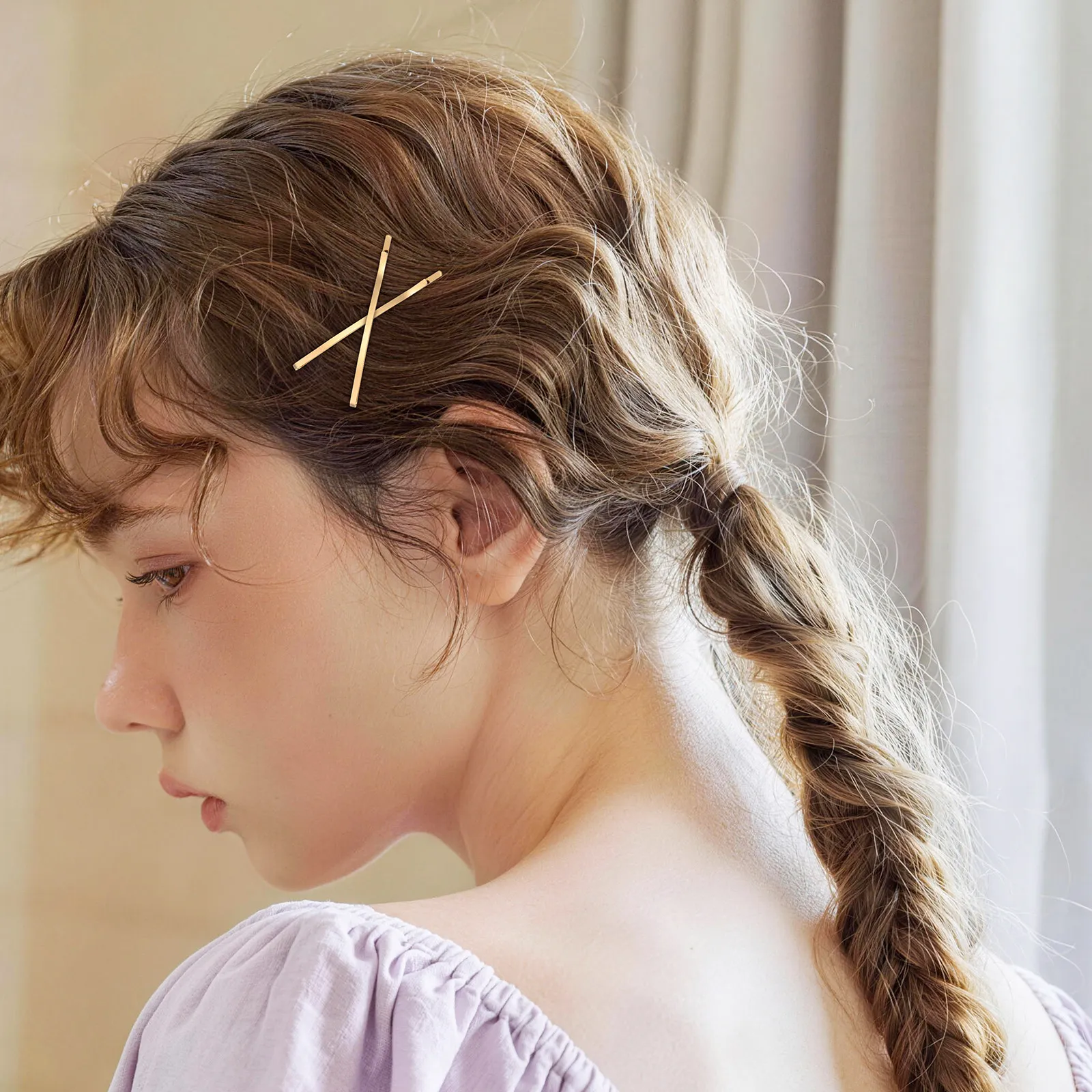 

100pcs Metal Simple Accessories Clip For Women Girls Elegant Golden Metal Hair Clip Side Barrette Hair Accessories