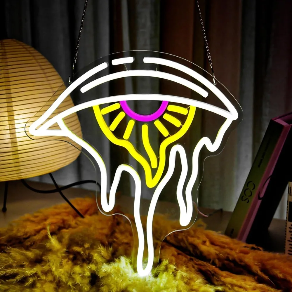 

Evil Eye Neon Signs for Wall Decor , Art Melting Eye Neon Light for Kids Teen Man Cave Game Room Bar Aesthetic Space Decoration