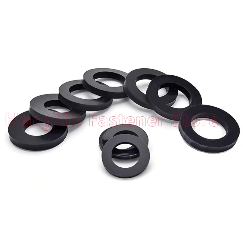M8 M9 M10 M11 M12 M13 M14-M20 M22 Black Soft Rubber Flat Washer Gasket Screw Insulation Sealing Ring Thick 1/1.5/2/2.5/3/4/5mm