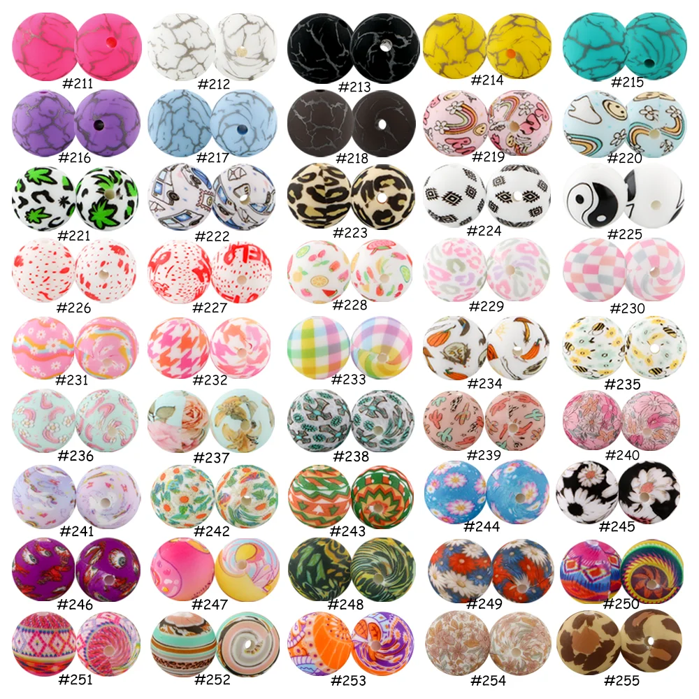 

30PCS 15mm Silicone Printed Beads Round Leopard Beads For Jewelry Making DIY Necklace Bracelet Keychain Accessories