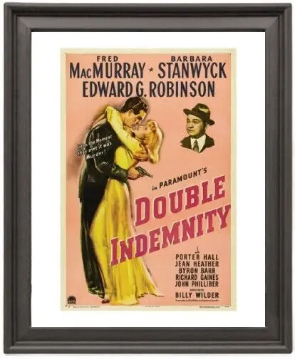 

Framed Poster Double Indemnity Poster Photo Paper Print Picture Frame 16x12 inch