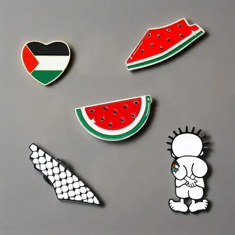 Emalj rostfritt stål vattenmelon brosch nål geometrisk handala pojke hjärta väska ryggsäck badge charm smycken för män 10 best sales vattenmelonbrosch - №3