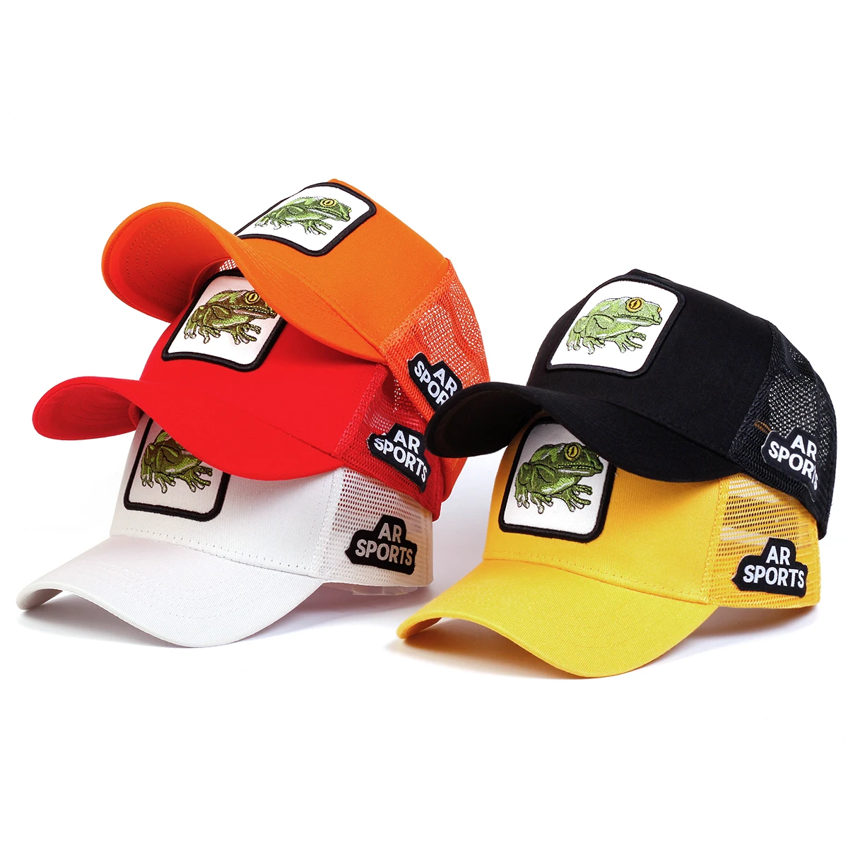 Unisex Frog Embroidery Baseball Net Caps Spring and Summer Outdoor Adjustable Casual Hats Sunscreen Hat Sports Cap