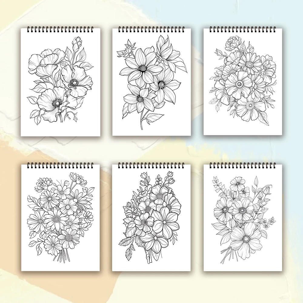 Malbuch für Erwachsene – 30 Blatt, Spiralbindung, speziell für Frauen, 11,2 x 8,3 Zoll, Zeichenbuch, Geburtstagsgeschenk, Geschenk für Feiertagspartys. – Detail 28