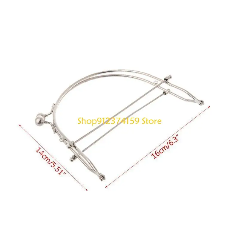 

G5AE 1Pc Metal Half Round Frame Kiss Clasps Lock Purse Bag Handbag Handle Clutch