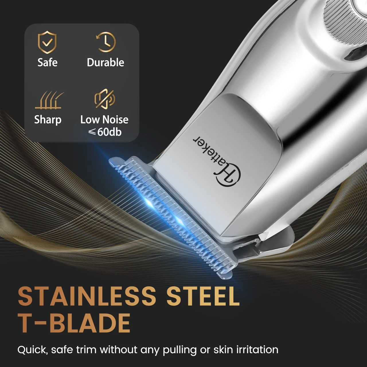 Hatteker Barber Shop Hair Clipper for Men Retro Oil Head Shaver Engraved Electric Trimmer with Digital Display Home Use Electric