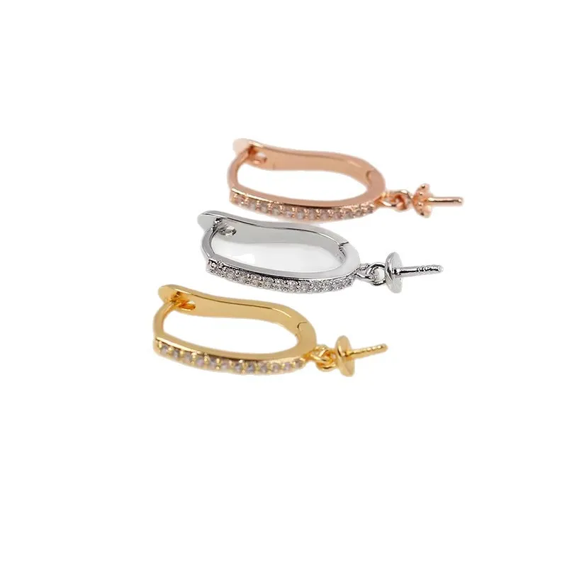 

4 шт. позолоченные медные серьги-гвоздики E175 с жемчугом, фурнитура для изготовления ювелирных изделий, аксессуары для DIY украшений