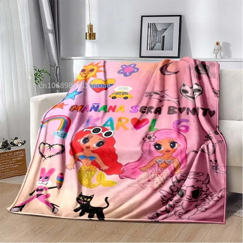 Latin Singer Karol G Manana Series Soft Plush Flannel Blanket Living Room Bedroom Bed Couch Picnic Cover Music Lover