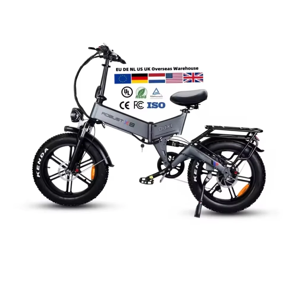 2025 EU Warehouse 48V Electric Bike 1000W Fatbike Electric Mountain Folding Bike Full Suspension Ebike