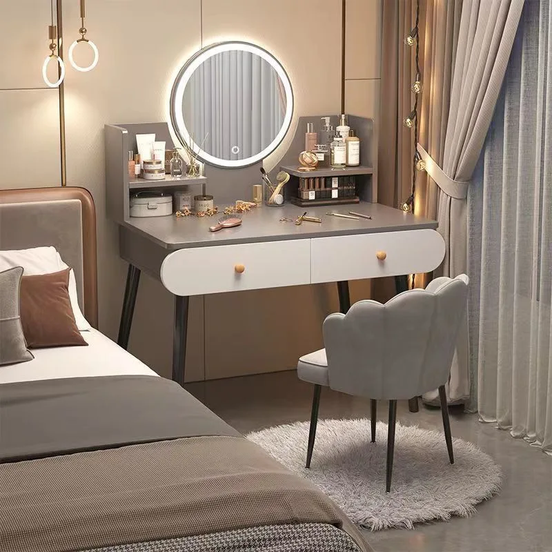 

Luxury bedroom dressing table, modern and minimalist storage cabinet, integrated with simple and small Nordic