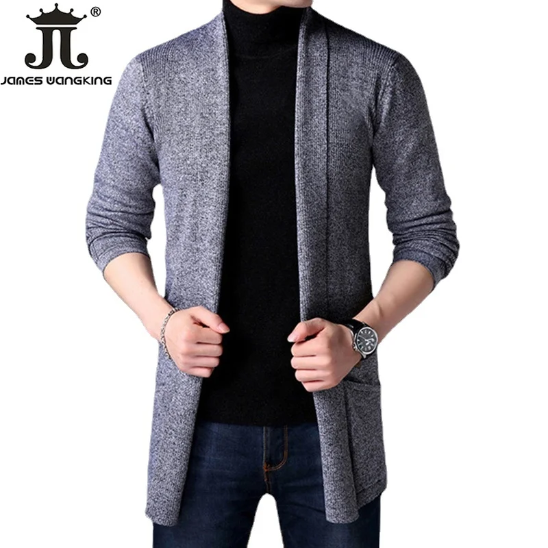 Outono 100% pele de coelho jaqueta de malha camisola homens moda magro longo cor sólida moda masculina camisola casual casacos cardigan