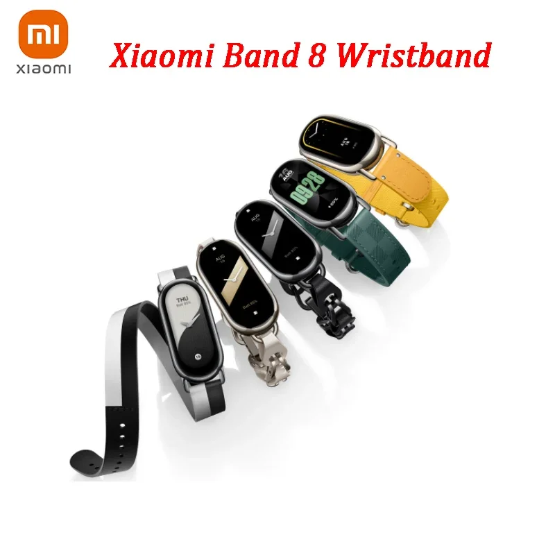 New Original Xiaomi Band 8 Bracelet Wristband Leather Wrist Strap TPU Antibacterial Colorful Skin-friendly Material for Mi Band8