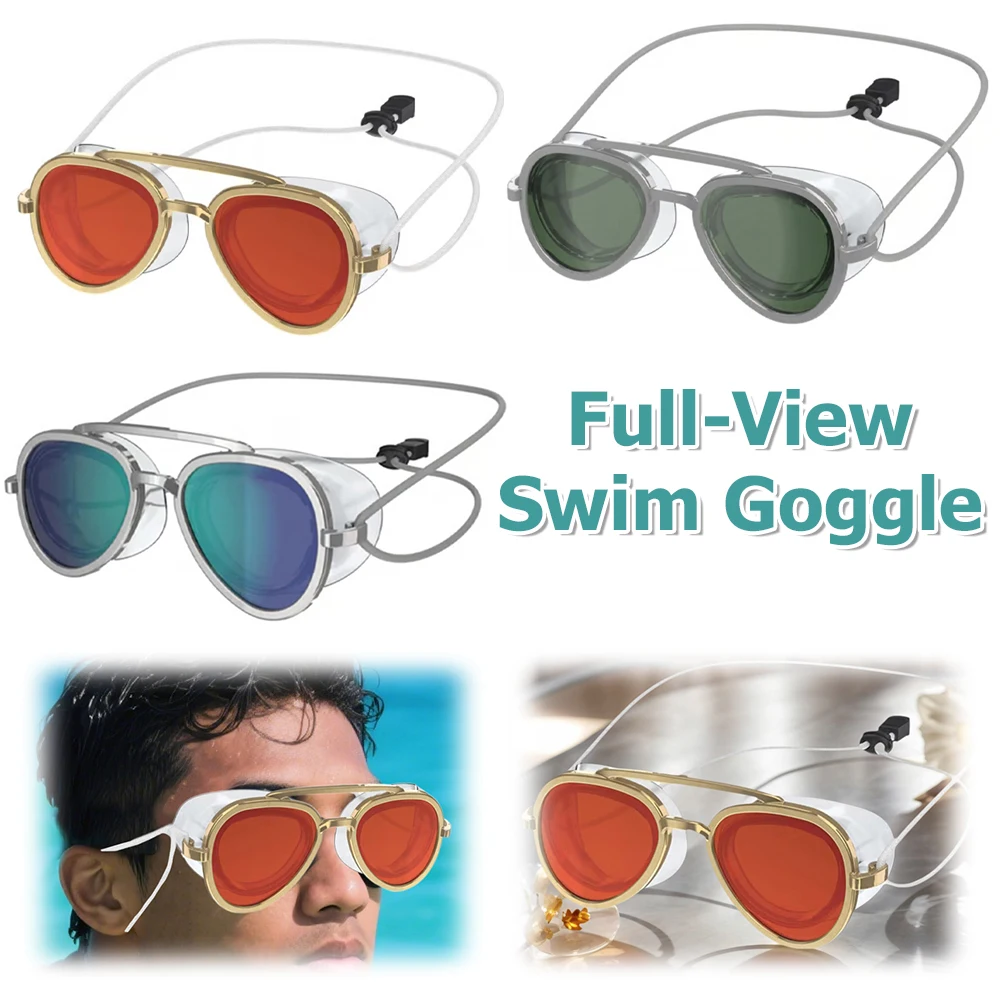 

Противотуманные очки для плавания, регулируемые очки для плавания в стиле ретро, профессиональные полноугольные очки для плавательного бассейна, дайвинга на море