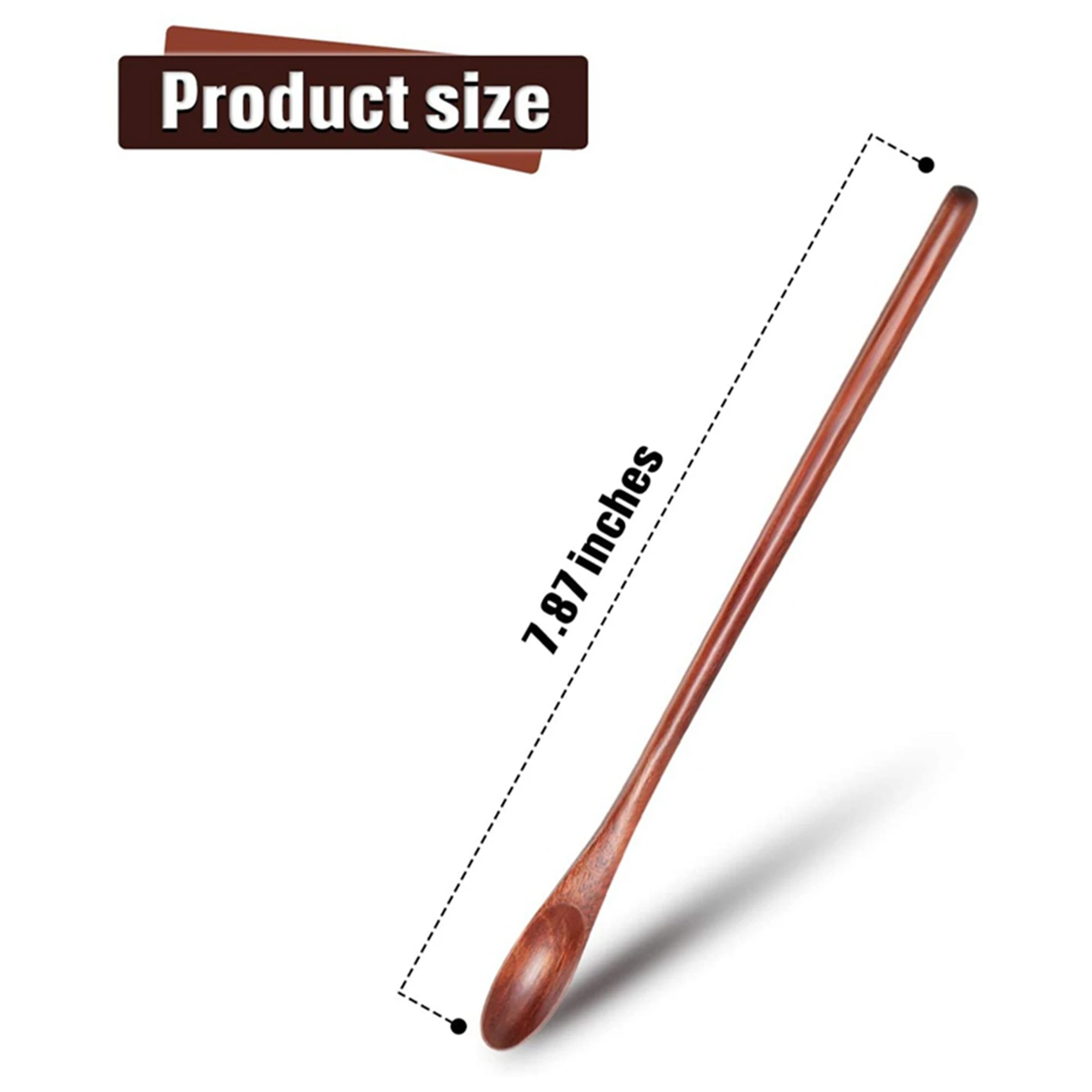 Wood Iced Tea Spoons Small Stirring Spoon Long Handle Cocktail Spoons Wood Wooden Coffee Mixing Spoons 8 Pieces-N37R