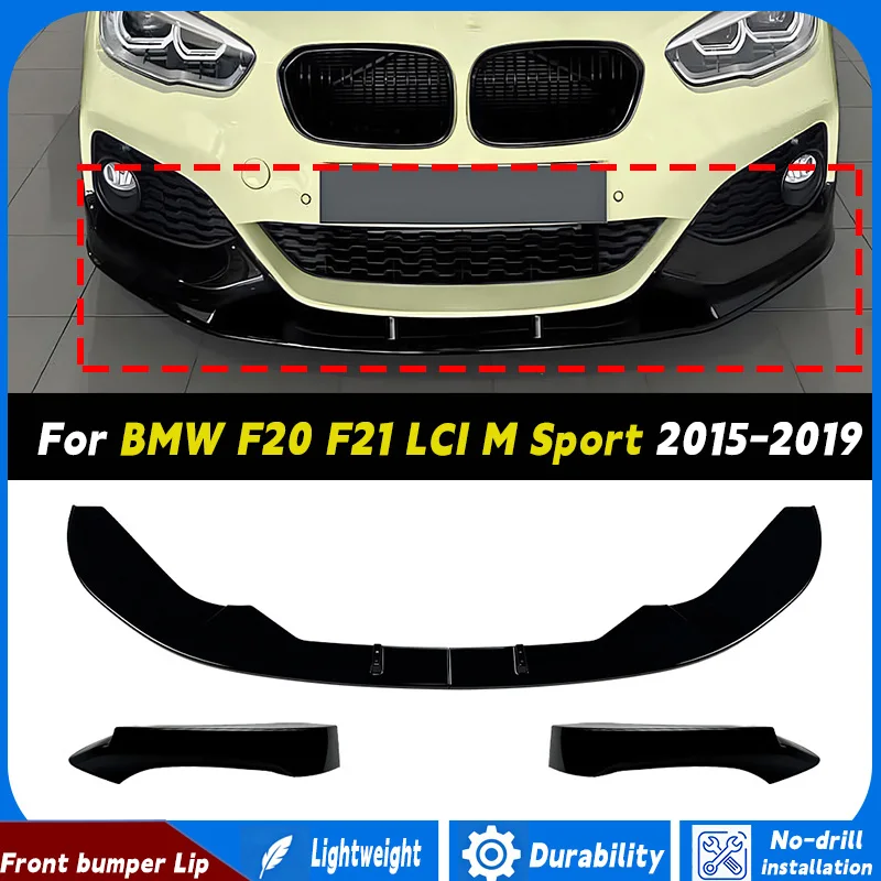 Car Front Bumper Splitter Diffuser Lip Protector Spoiler Deflector Lips Guard For BMW 1 Series F20 F21 LCI M Sport 2015-2019