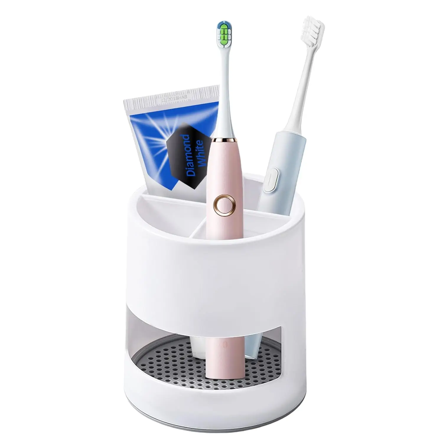 

Toothbrush Holder,Toothbrush Holders for Bathrooms, Kids Toothbrush Holder Drainage, 4 Slot Toothbrush and Toothpaste Holder Sto