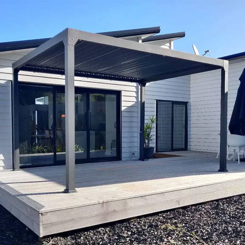 Luxury 10x10ft Aluminum Louver Roof Garden Gazebo Durable Outdoor Pavilion for Backyard Pergola