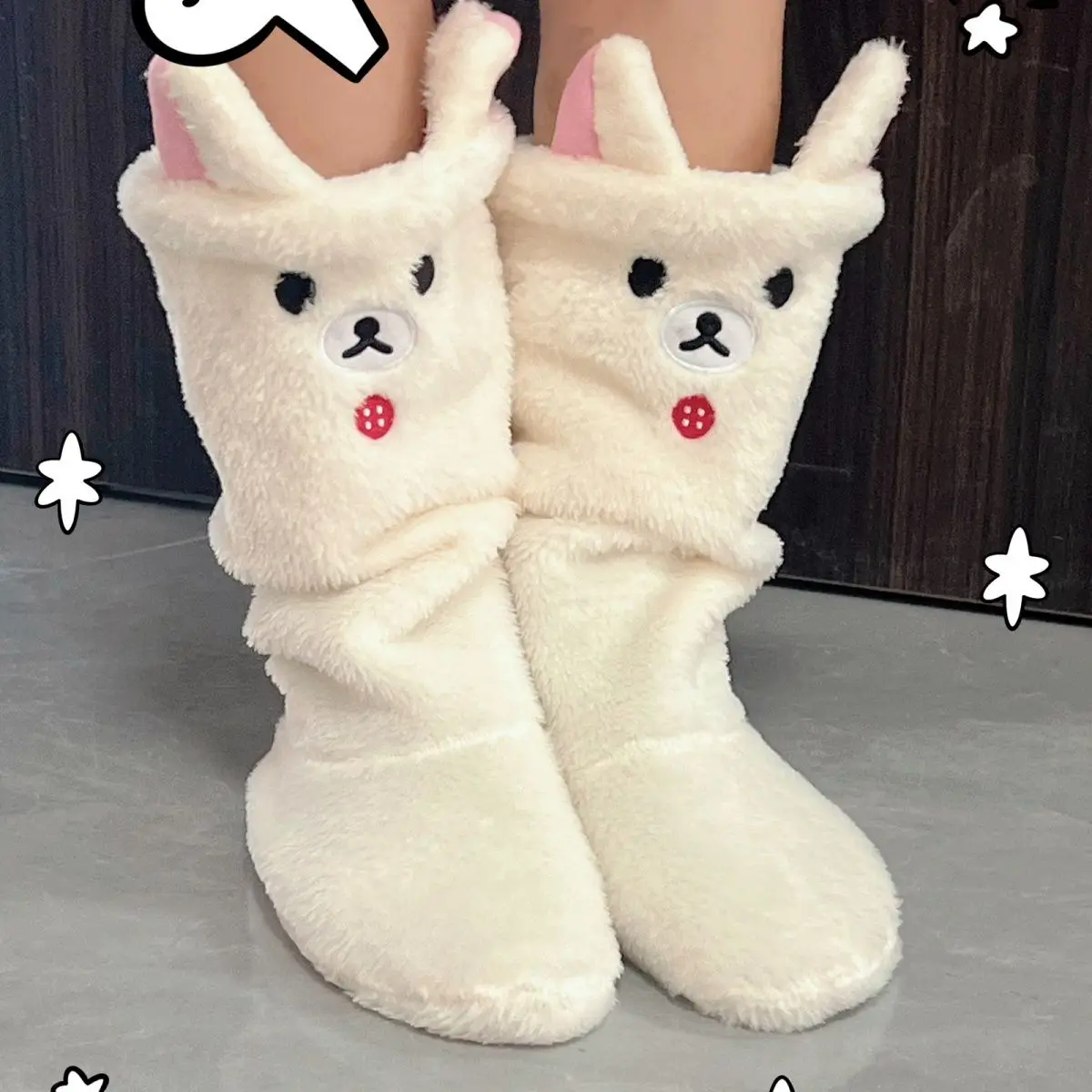 

Kawaii Rilakkuma Warm Floor Socks Decoration Cute Cartoon Student Retro Stacking Socks Girl's Gifts Toys