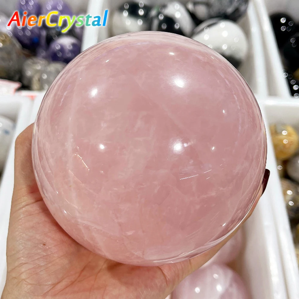 Natural Rose Quartz Crystal Ball Polished Massage Sphere Ball Reiki Healing Room Decor Pink Crystal Souvenirs Stone Crafts 4-7cm