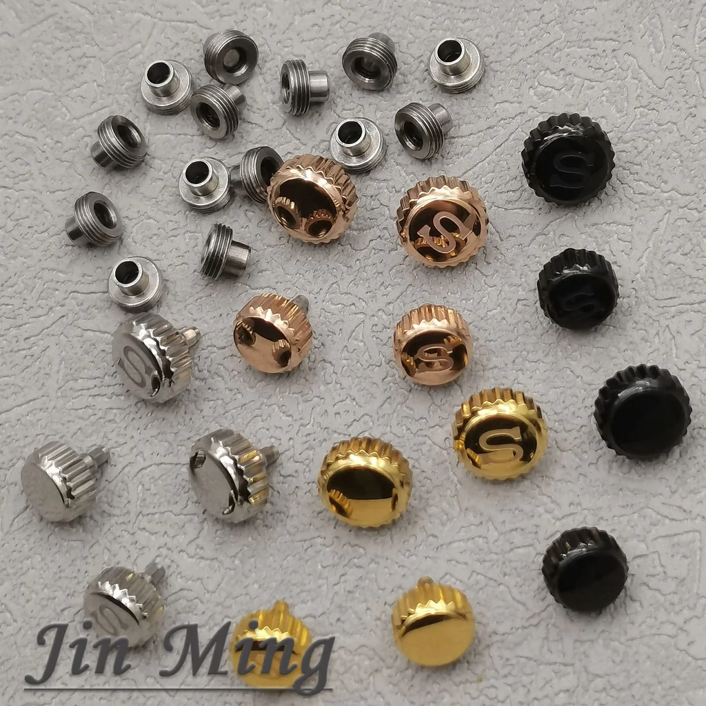 Conjunto de piezas de reloj de corona de alta calidad, caja de registro, corona S, ajuste NH34 NH35 NH36, reloj para fecha, serie solo, corona de reloj de acero inoxidable