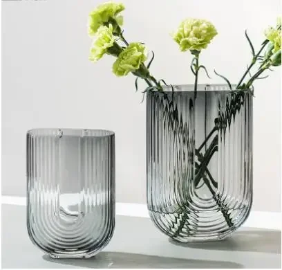 European-style Transparent U-shaped Glass Vase Hydroponic Flower Arrangement Ornaments Flower Vase Dining Table Home Decoration