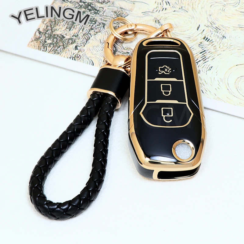 Car Key Case Cover for Ford F-150 F-250 F-350 Explorer Ranger KA Fiesta Mondeo Remote Fob Shell Skin Holder Keyless Accessories