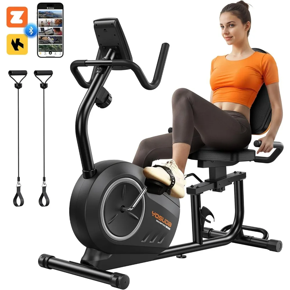 

PRO Recumbent Exercise Bike for Home Use with Resistance Bands, Comfortable Seat, Pulse Sensor & 16-level Resistance