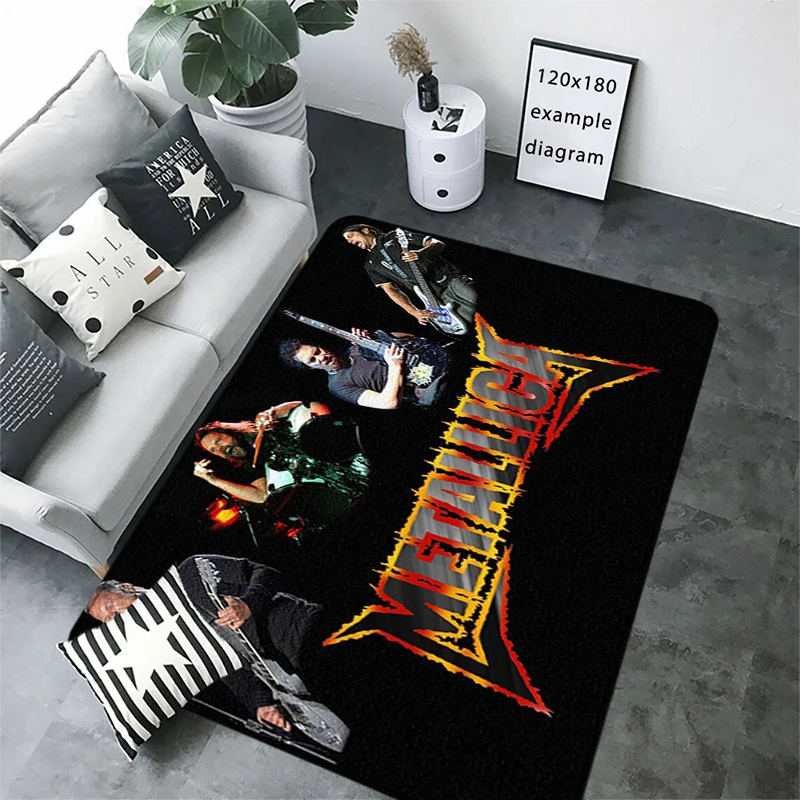 Living Room Rugs Foot Carpets M-Metallica Entrance Doormat Kawaii Rug Floor Mats Anti Slip Mat Home Decor Kitchen Hallway Carpet