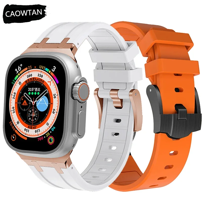 Pop Silicone Strap For Apple Watch Band Ultra 49mm 45mm 41mm Sports Soft Rubber Correa IWatch Series 8 7 6 5 4 SE 44mm 40mm Brac
