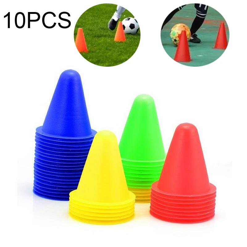 10Pcs/Set Skate Marker Training Road Cones Roller Football Soccer Rugby Training Soft Tower Skating Obstacle Roller Skate Pile