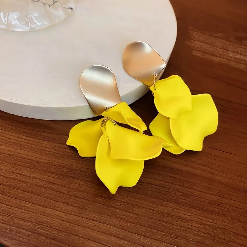 Böhmische bunte Blumenohrringe für Damen, modische Blütenblatt-Anhänger-Ohrringe, Party-Tropfenohrringe, Schmuck, Y2k-Accessoires, Bijoux A