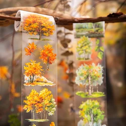 60mm*2m PET Forest Tree Tape DIY Scrapbooking Decor Photo Album Collage Junk Journal Materials Planner Aesthetic Tapes