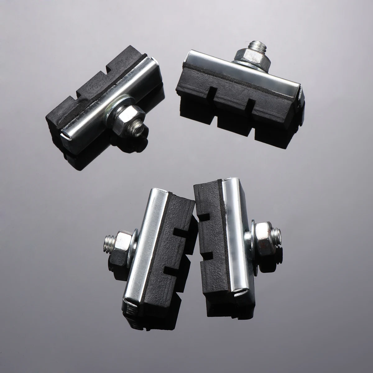 

Mountain Bike Brake Pads Stainless Steel Non-Slip Wear-Resistant Easy Install Blocks Replacement for Road Bike