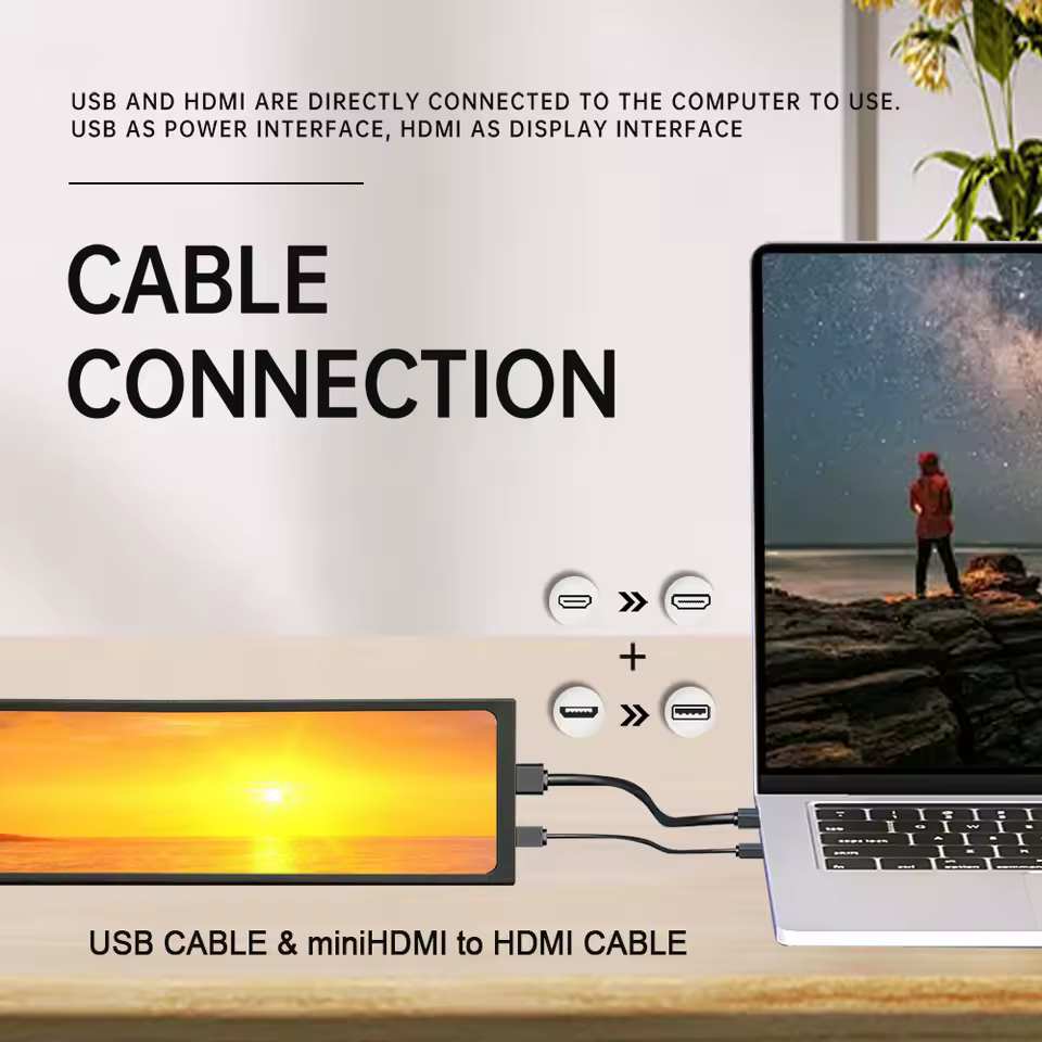 LESOWN 소형 확장 스크린 LCD 와이드 바 모니터